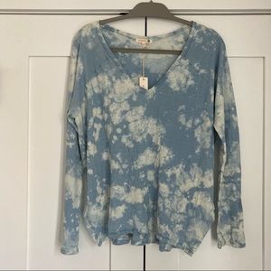 Sundry Blue Tie Dye Long Sleeve, Medium